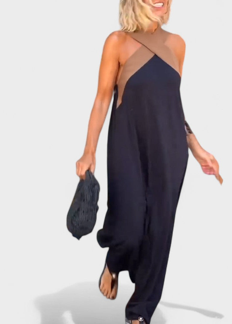 Julie | Dames Bruiloftsgast Halter Midi Jurk