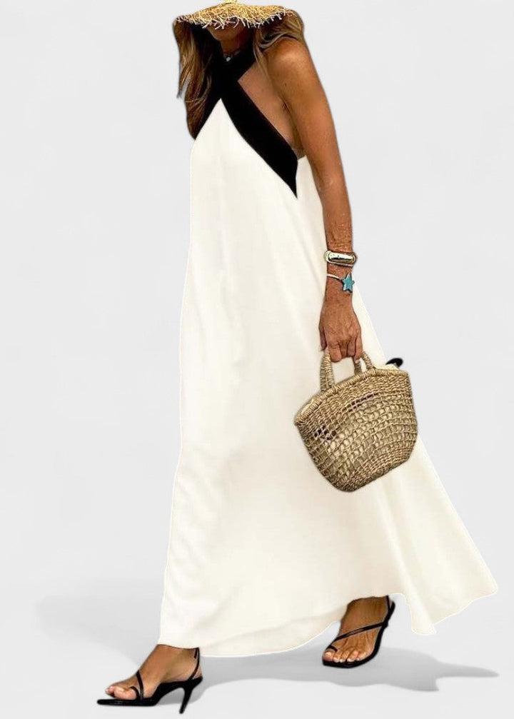 Julie | Dames Bruiloftsgast Halter Midi Jurk