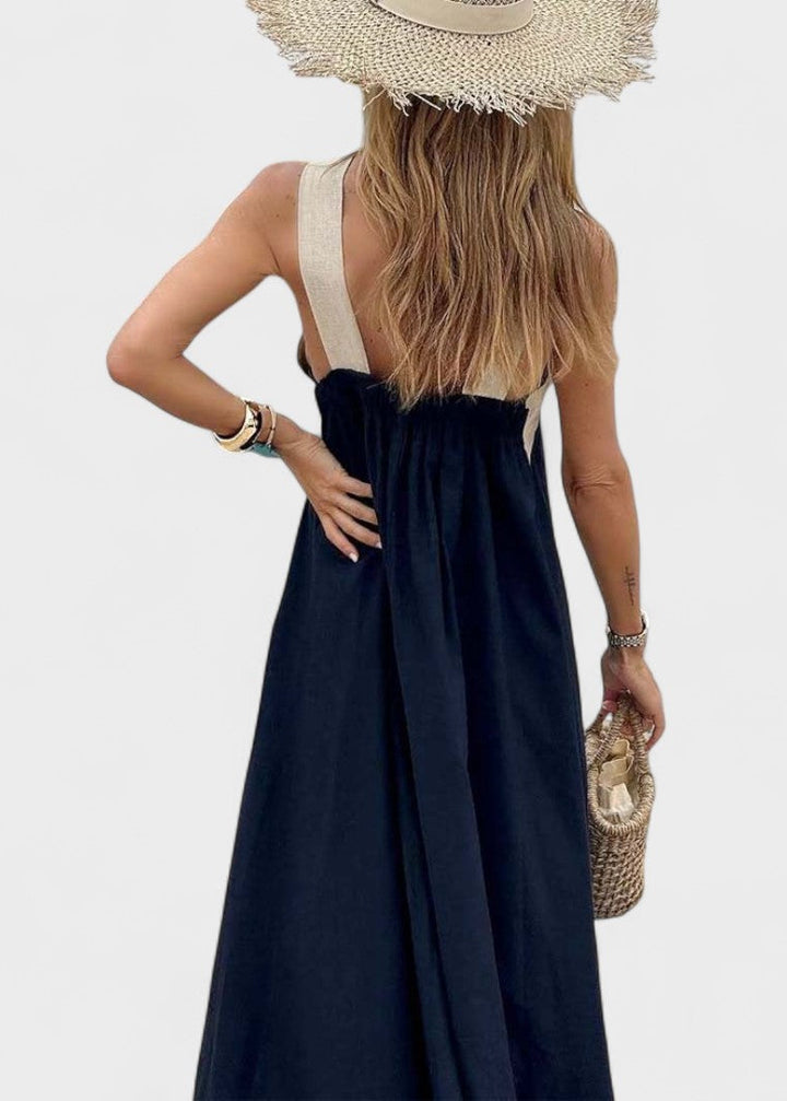 Julie | Dames Bruiloftsgast Halter Midi Jurk