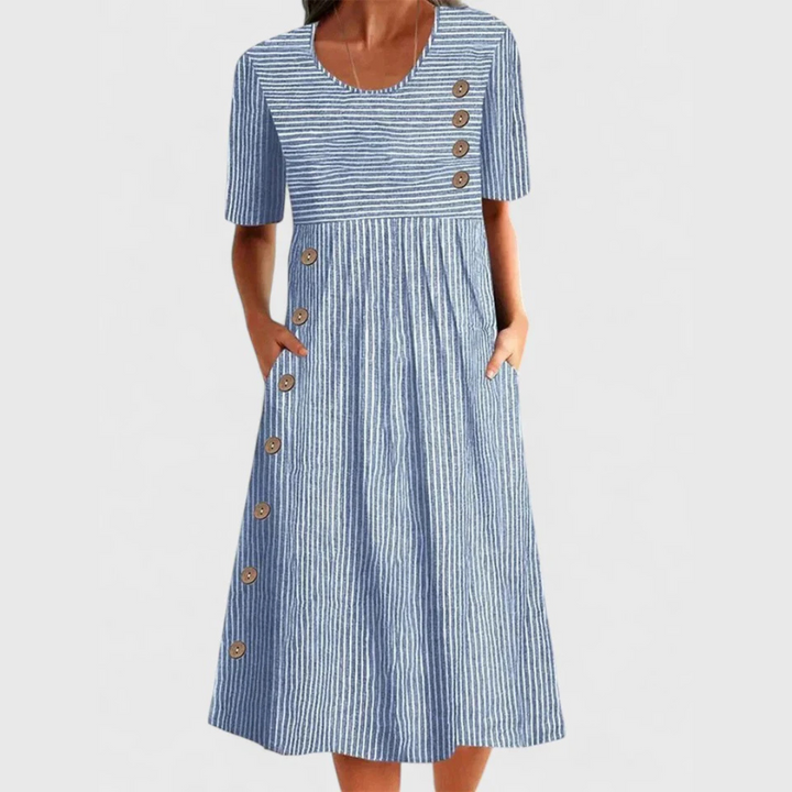 Sophia Gestreepte Midi Jurk