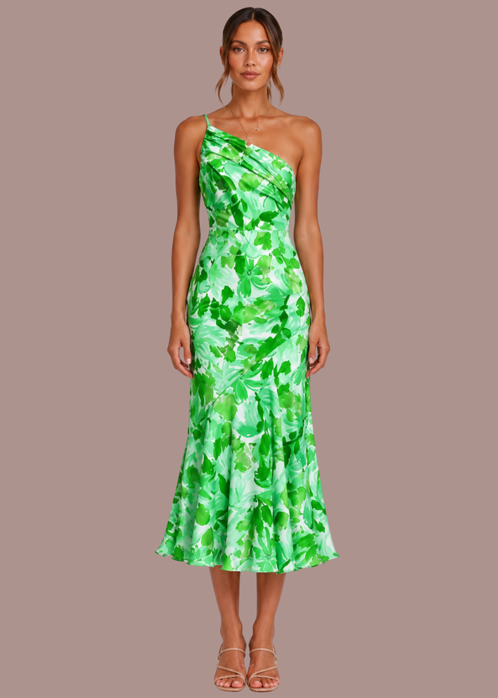 Imogen | Dames Strapless Bloemen Mermaid Bruiloft Gast Midi Jurk