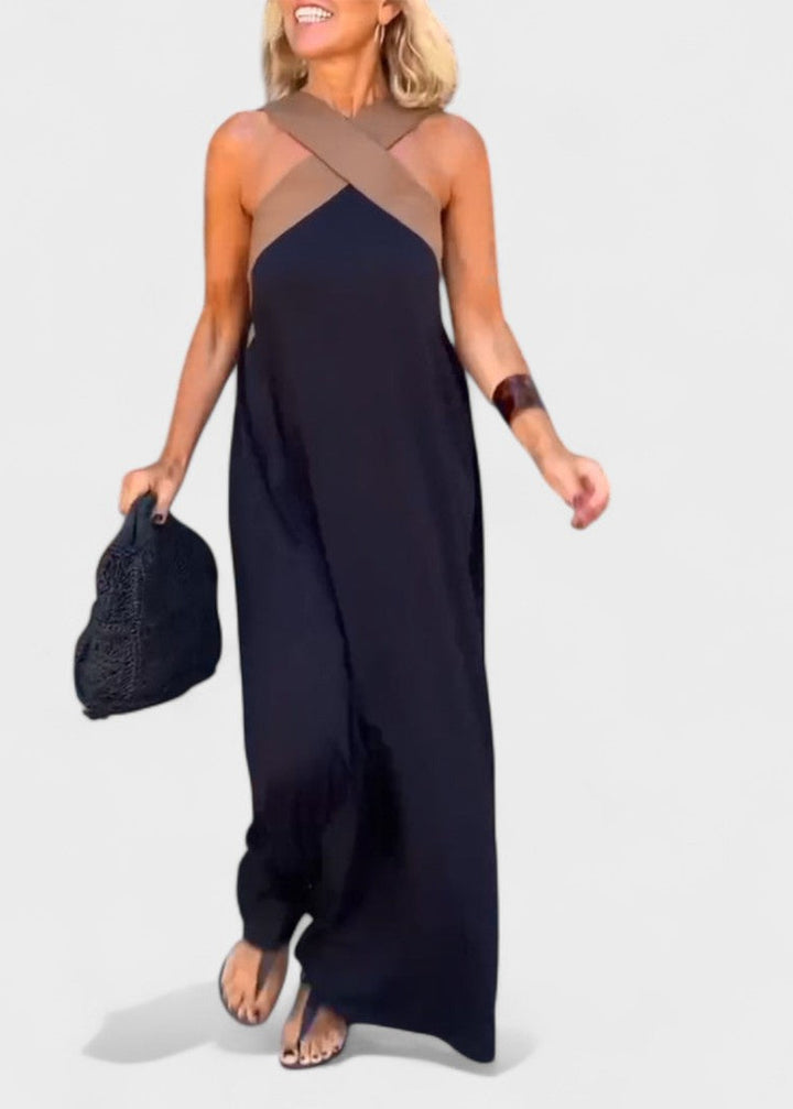 Julie | Dames Bruiloftsgast Halter Midi Jurk