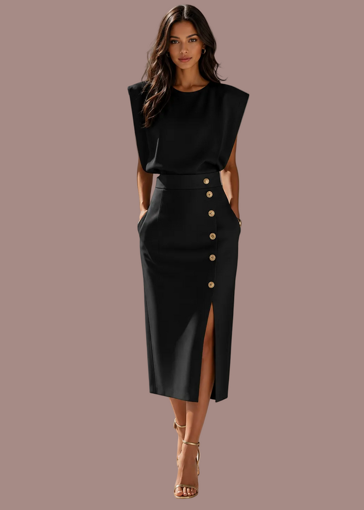 Rosaline | Dames Mouwloze Bruiloft Gast Maxi Jurk