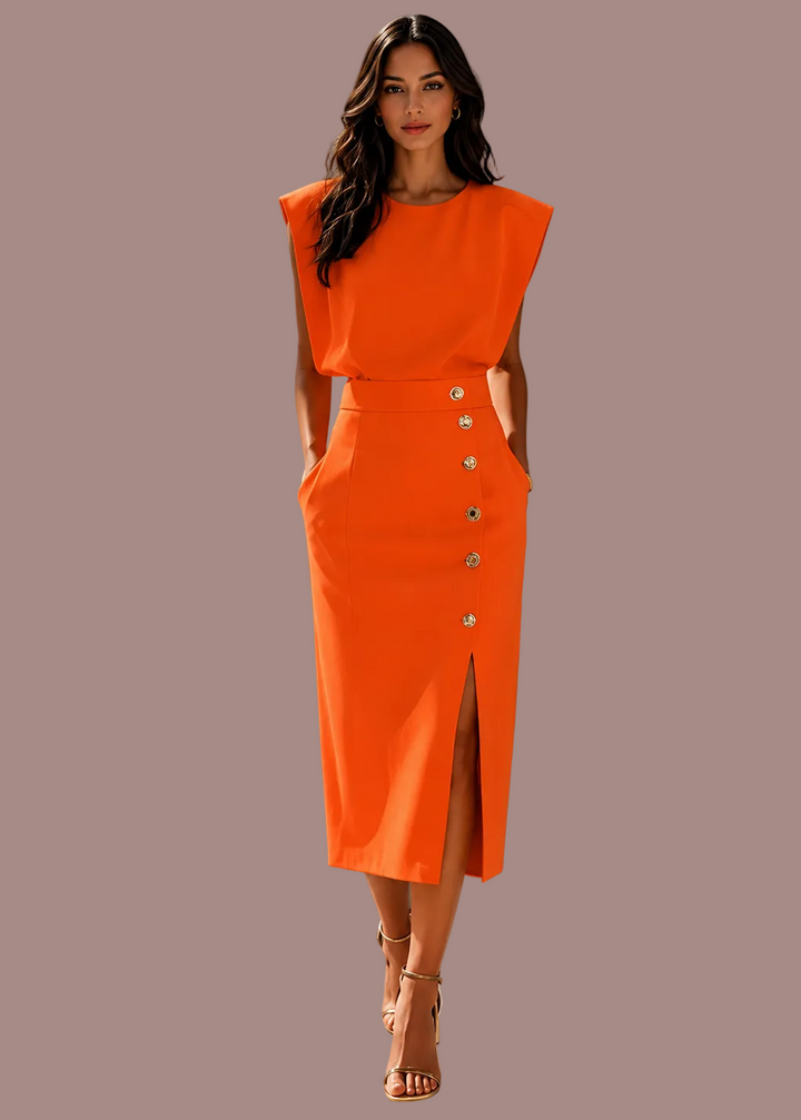 Rosaline | Dames Mouwloze Bruiloft Gast Maxi Jurk