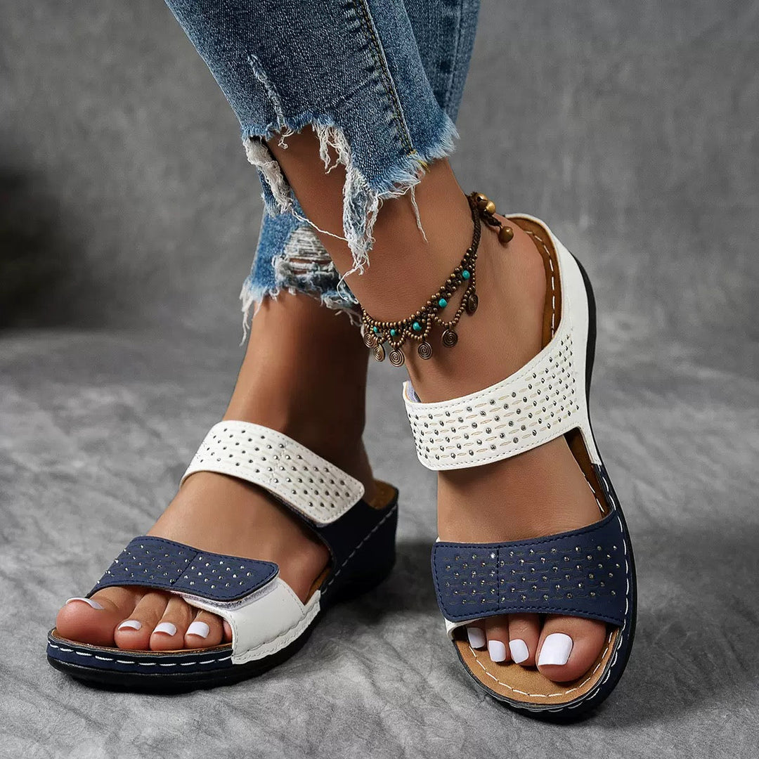 Barbara | Dames Slide Sandalen met Dubbele Band