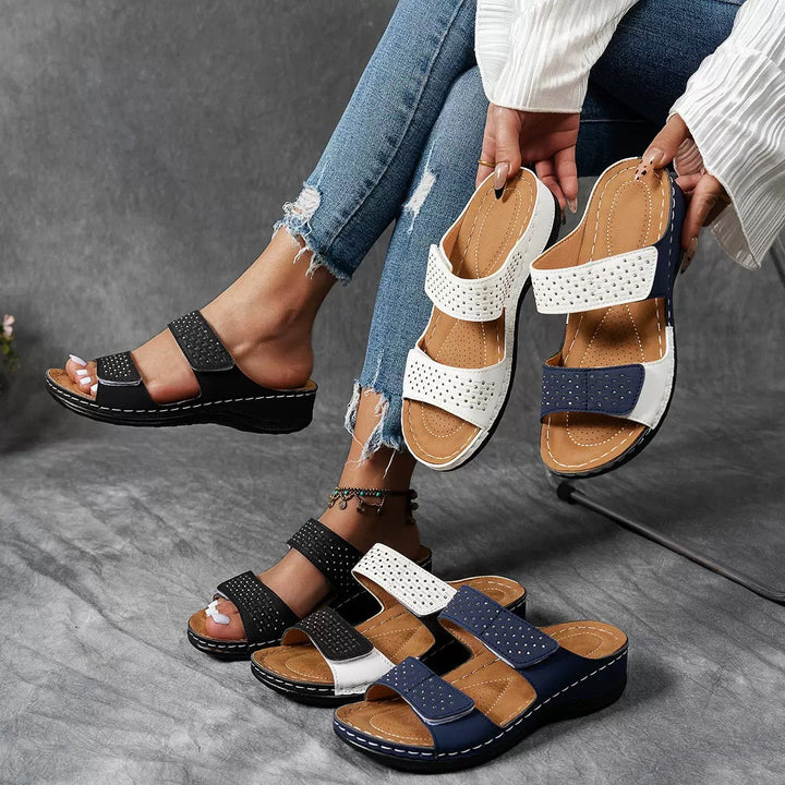 Barbara | Dames Slide Sandalen met Dubbele Band