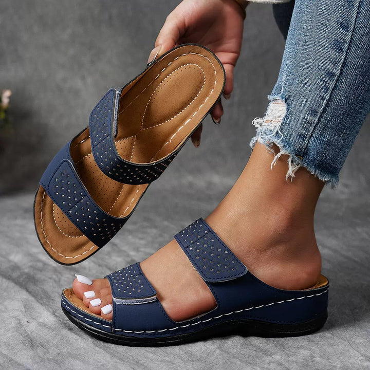 Barbara | Dames Slide Sandalen met Dubbele Band