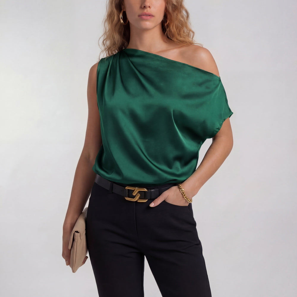 Camilla | Dames Blouse met Eén-Schouder Halslijn