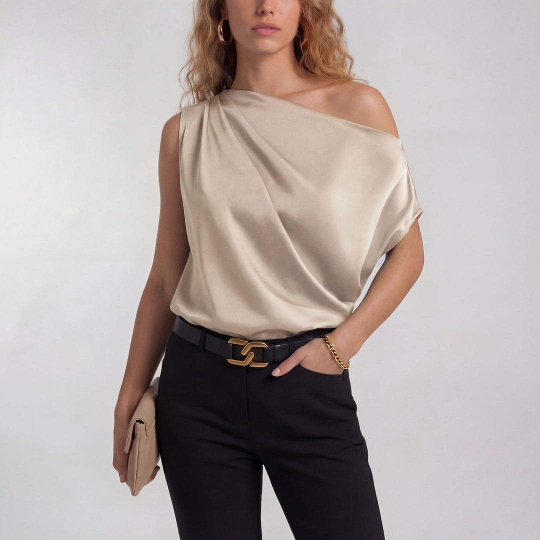 Camilla | Dames Blouse met Eén-Schouder Halslijn
