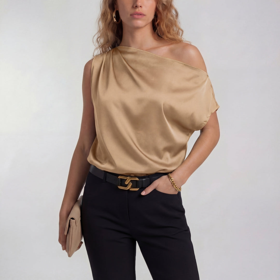 Camilla | Dames Blouse met Eén-Schouder Halslijn