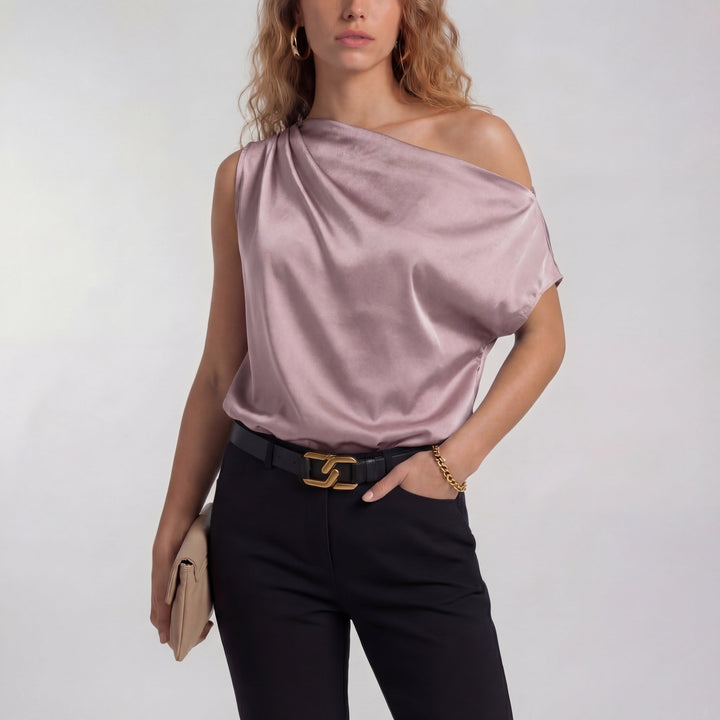 Camilla | Dames Blouse met Eén-Schouder Halslijn
