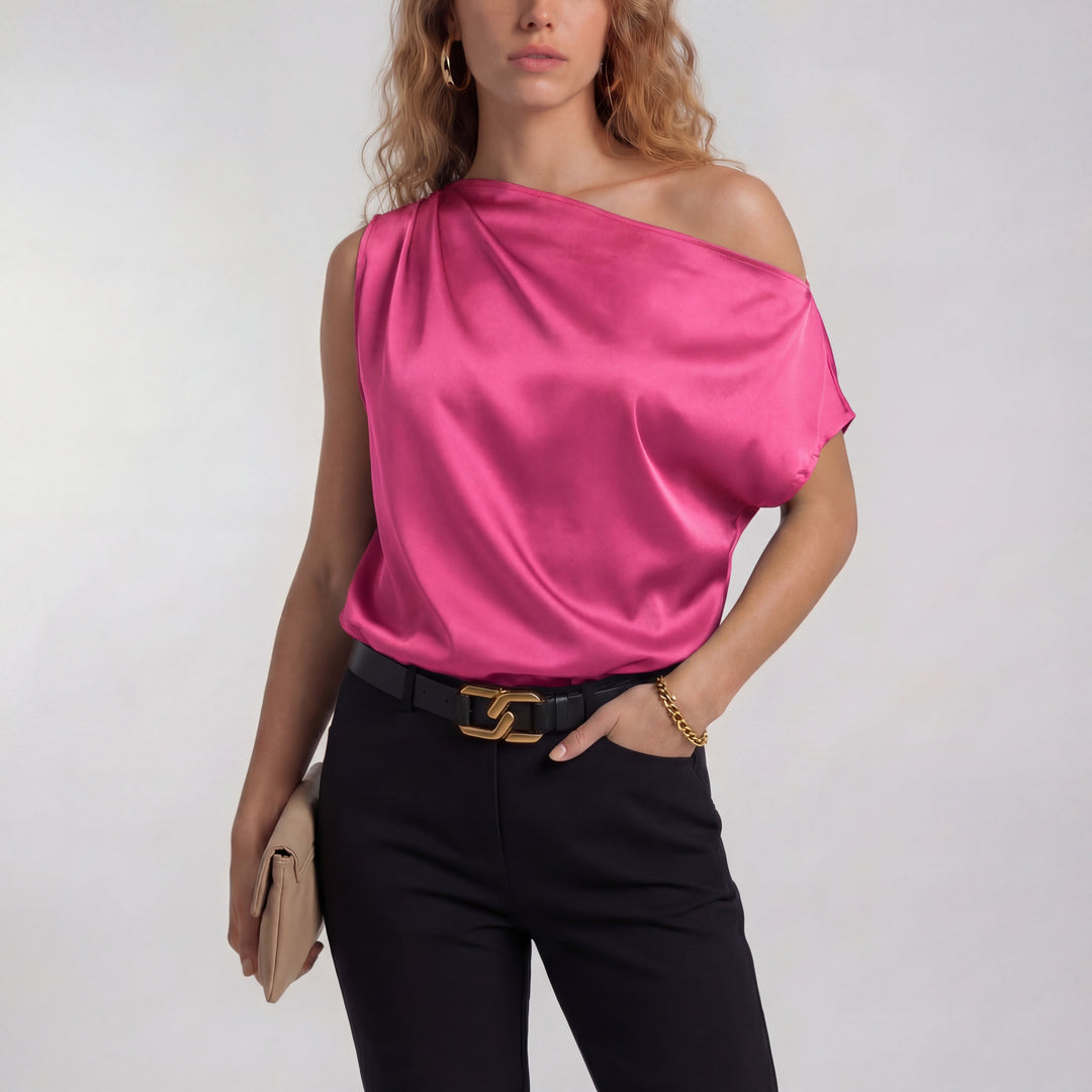 Camilla | Dames Blouse met Eén-Schouder Halslijn