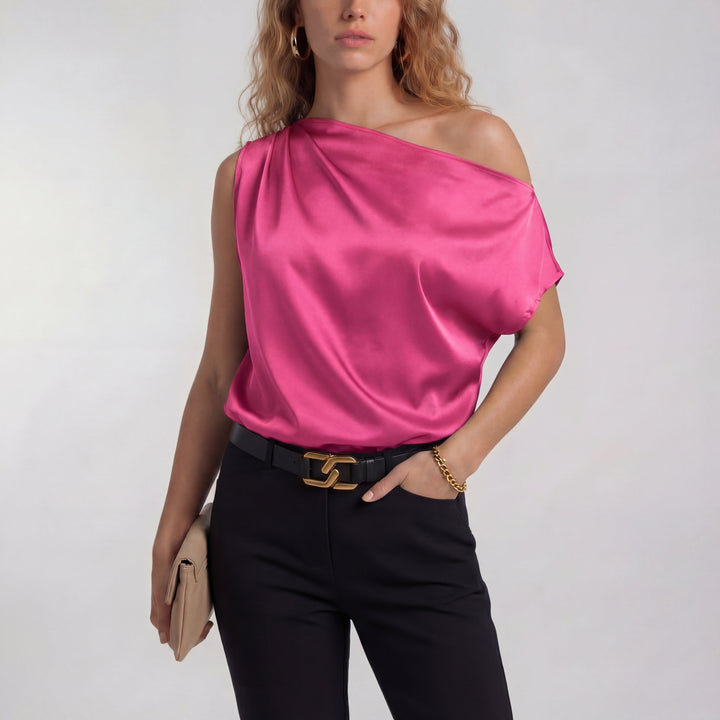 Camilla | Dames Blouse met Eén-Schouder Halslijn