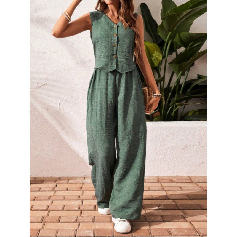 Charissa | Dames Set met Mouwloze Top en Broek