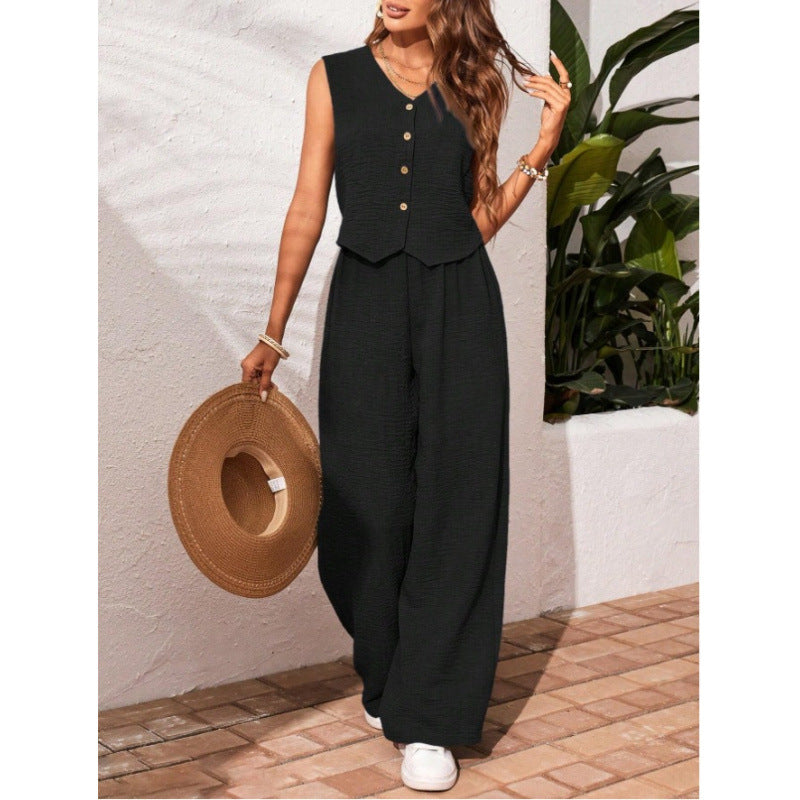 Charissa | Dames Set met Mouwloze Top en Broek