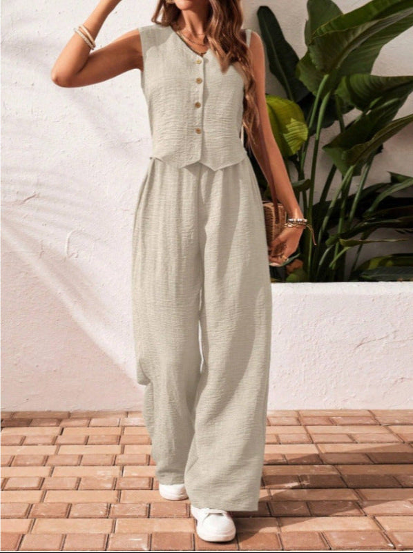 Charissa | Dames Set met Mouwloze Top en Broek