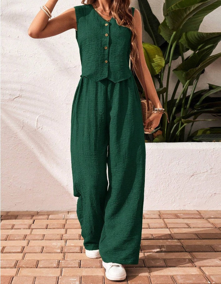 Charissa | Dames Set met Mouwloze Top en Broek