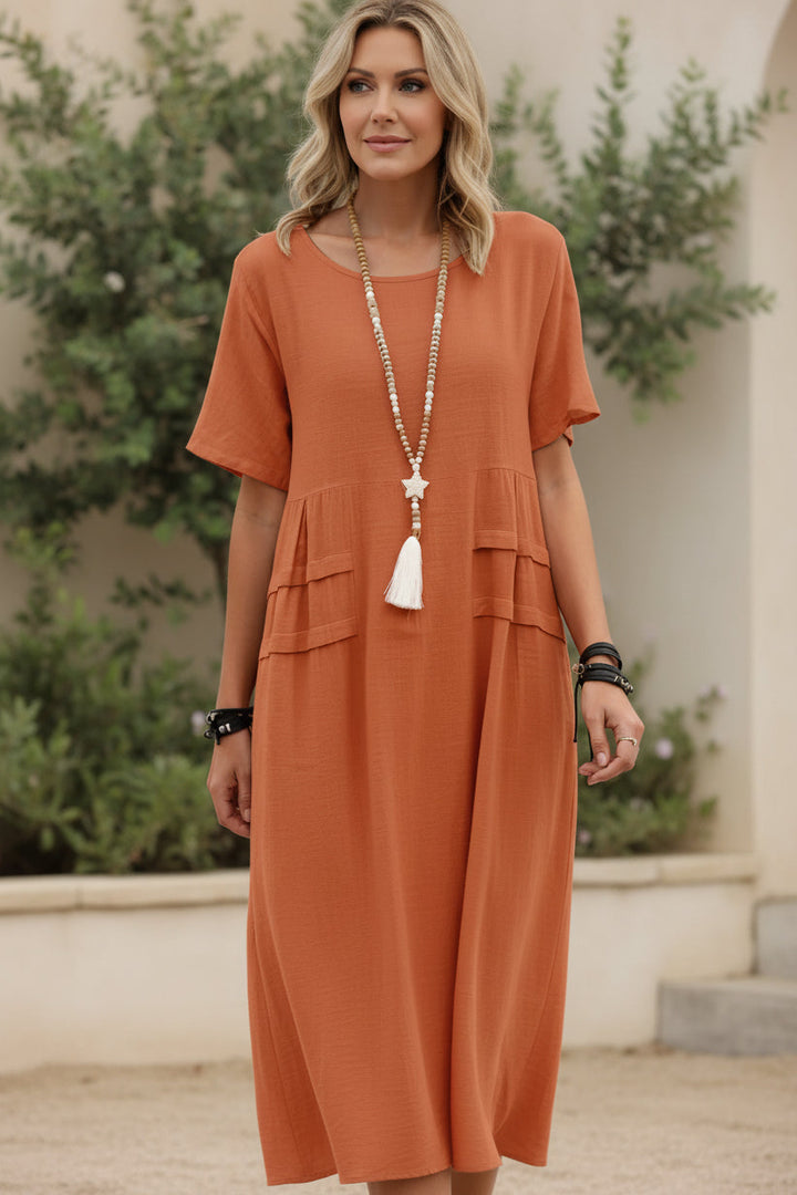 Chloe | Dames Midi Jurk met Buikbedekkende Snit
