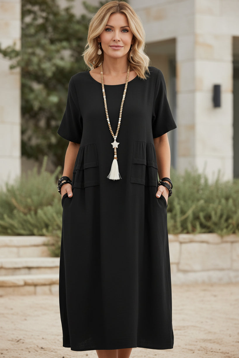 Chloe | Dames Midi Jurk met Buikbedekkende Snit