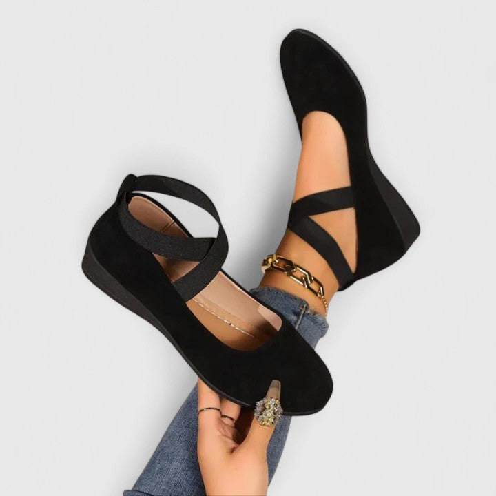 Dora | Dames Wedge Schoenen met Elastische Kruisbanden