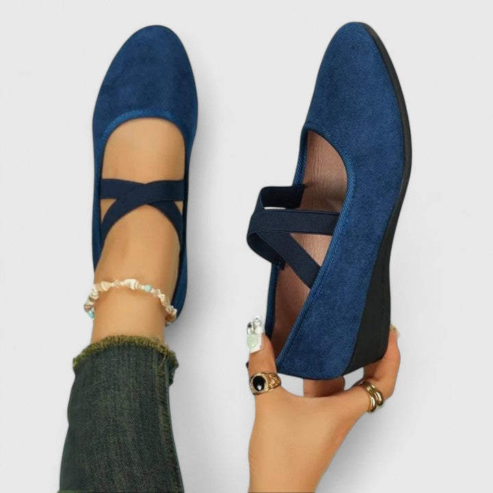 Dora | Dames Wedge Schoenen met Elastische Kruisbanden