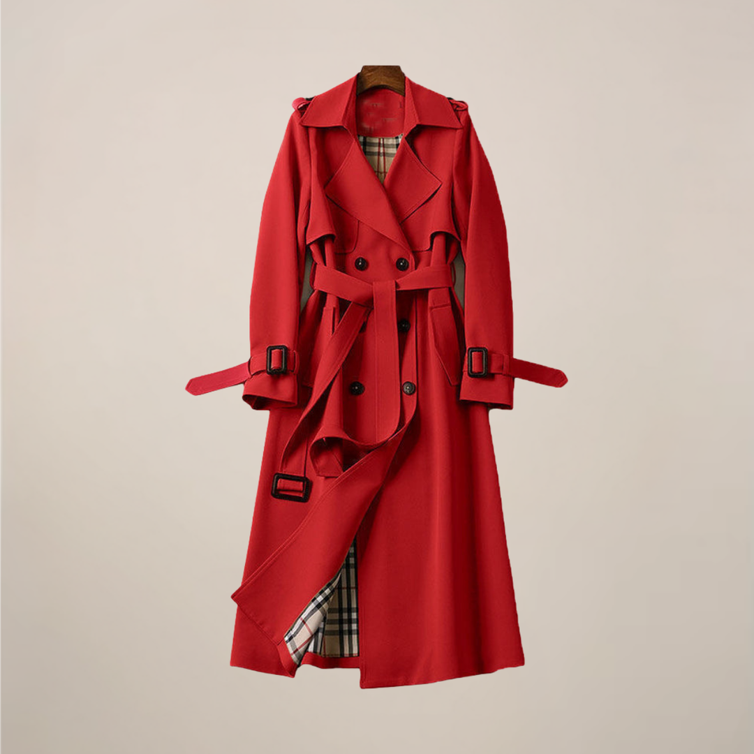 Gepke | Dubbelrijige Trenchcoat met Taillegesp voor Dames