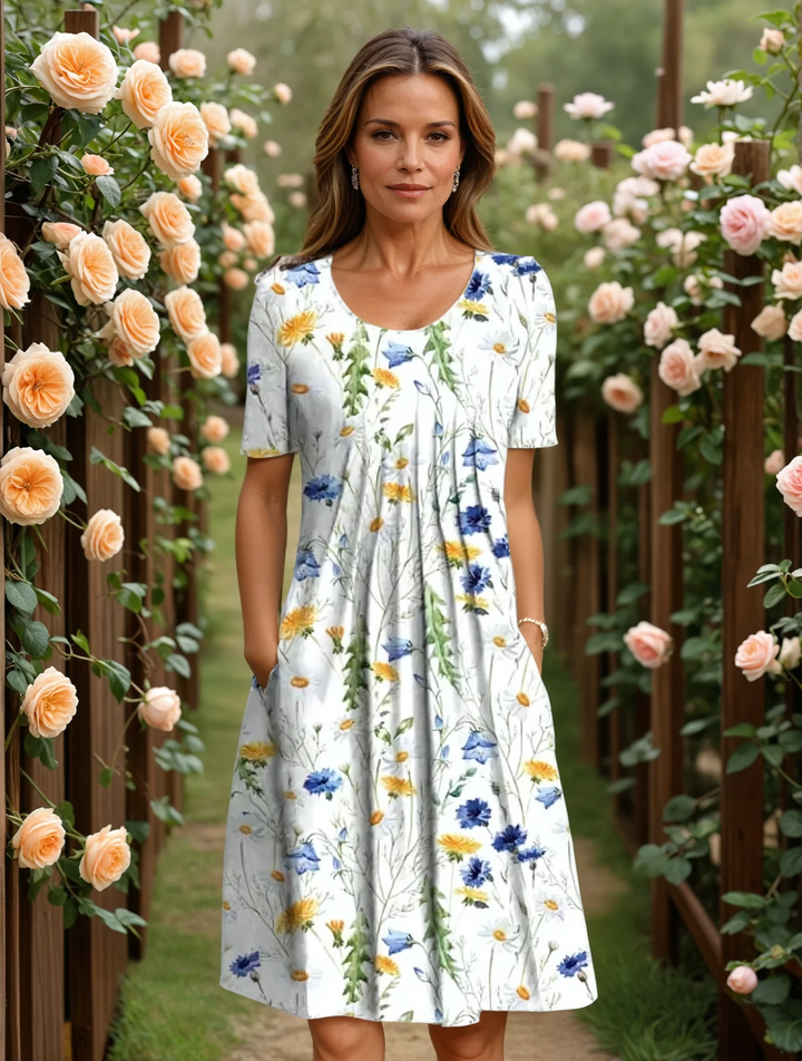 Harper | Dames Elegante Bloemenjurk met Soepele Taille