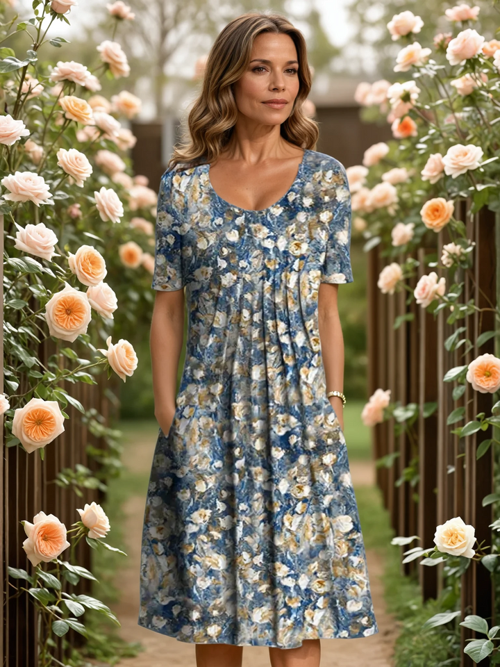 Harper | Dames Elegante Bloemenjurk met Soepele Taille