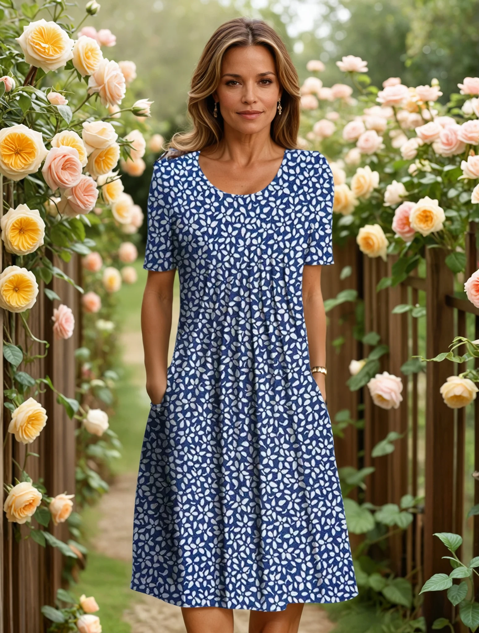 Blauwe bloemen / 3XL