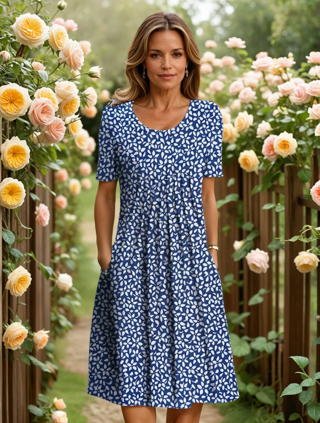Harper | Dames Elegante Bloemenjurk met Soepele Taille