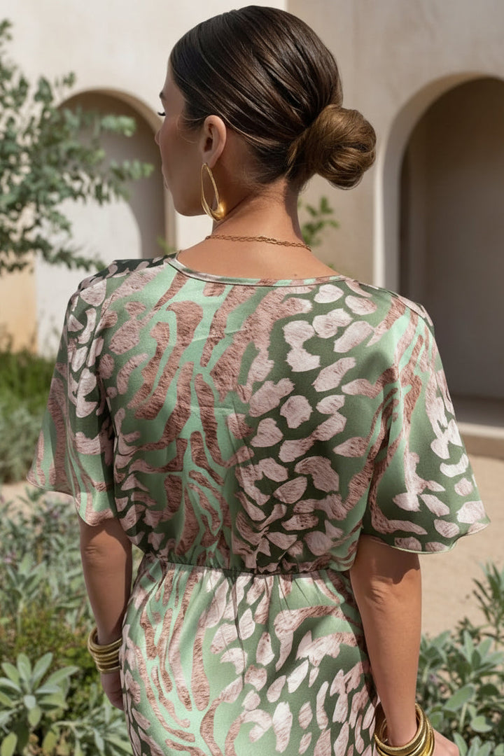 Ivy | Dames Maxi Jurk met Twist-detail en Bloemenpatroon