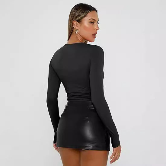 Jill | Dames Top met Lange Mouwen en Ronde Hals