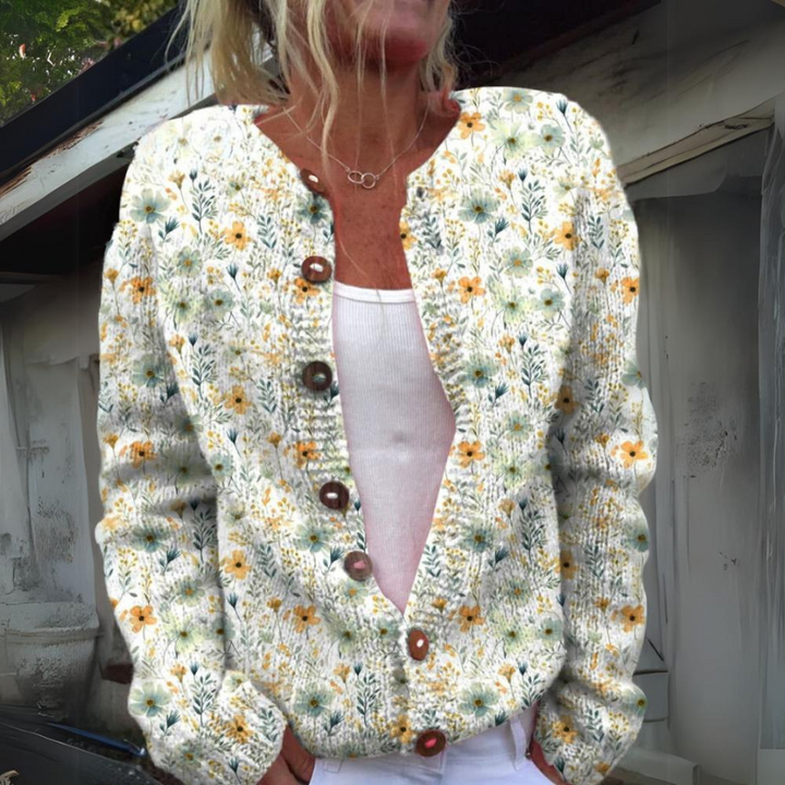 Jolanda | Gebreid Vest met Reliëfpatroon voor Dames
