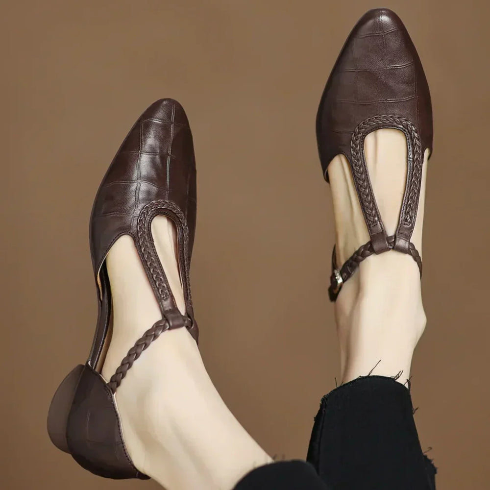 Katharina | Dames Schoenen met Gevlochten T-band