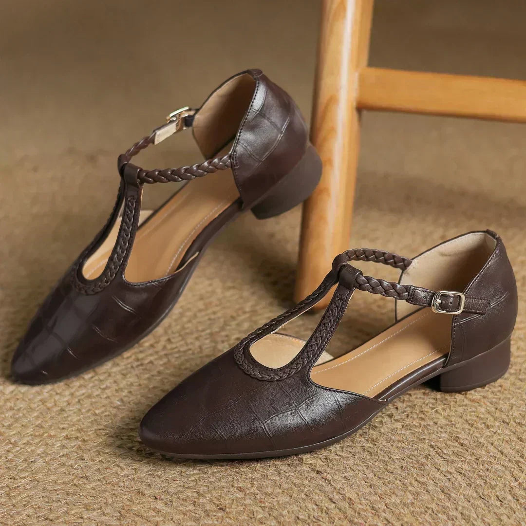 Katharina | Dames Schoenen met Gevlochten T-band