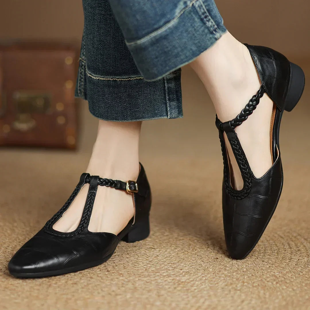Katharina | Dames Schoenen met Gevlochten T-band