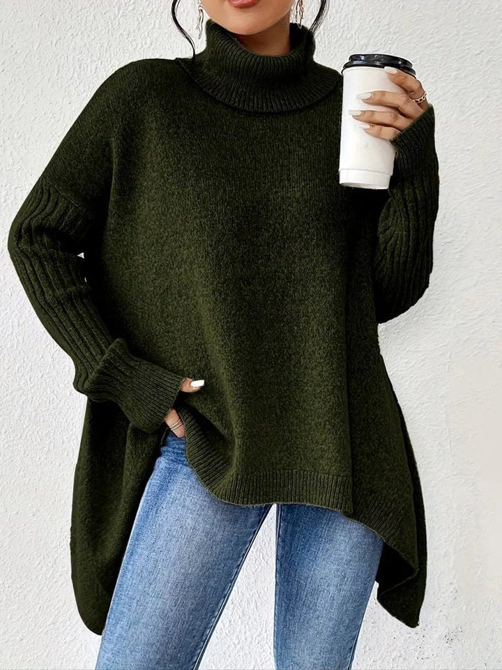 Kyra | Oversized Coltrui met Geribde Kraag voor Dames