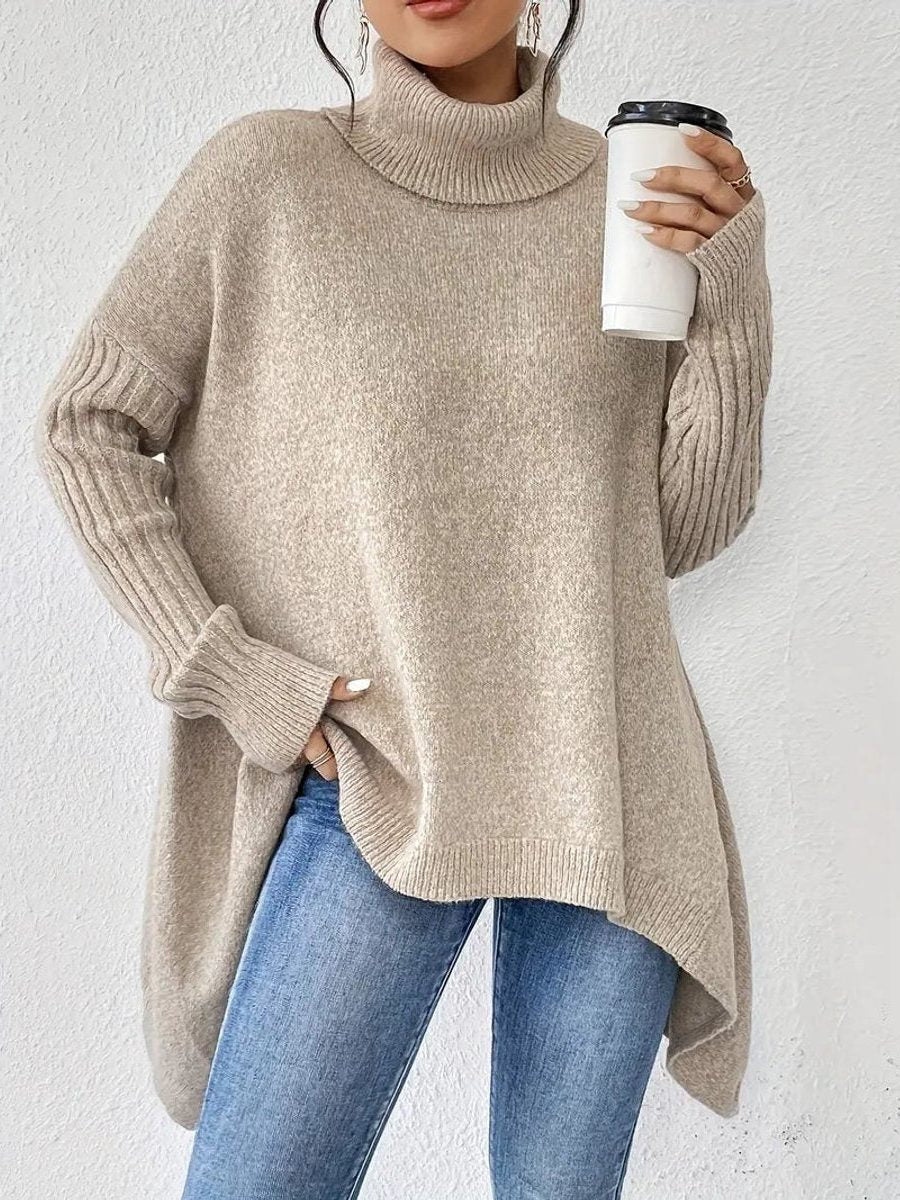 Kyra | Oversized Coltrui met Geribde Kraag voor Dames