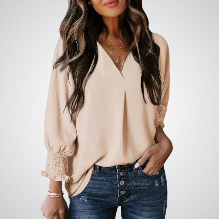 Leila | Dames Tuniek Blouse met V-hals