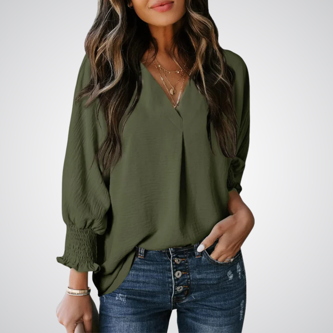 Leila | Dames Tuniek Blouse met V-hals