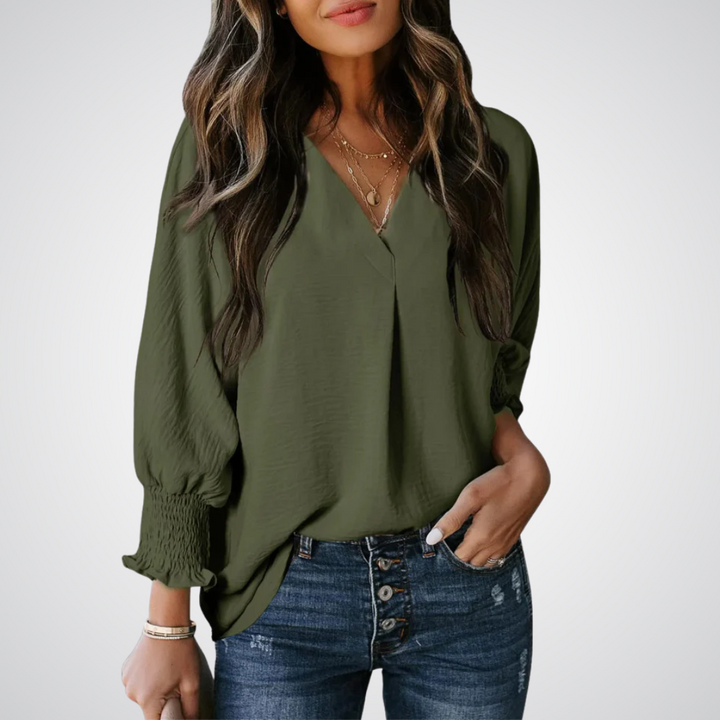Leila | Dames Tuniek Blouse met V-hals