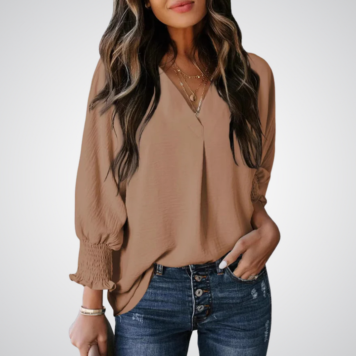 Leila | Dames Tuniek Blouse met V-hals