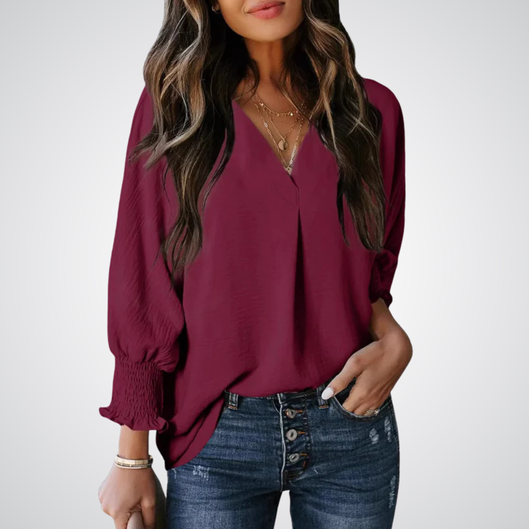 Leila | Dames Tuniek Blouse met V-hals