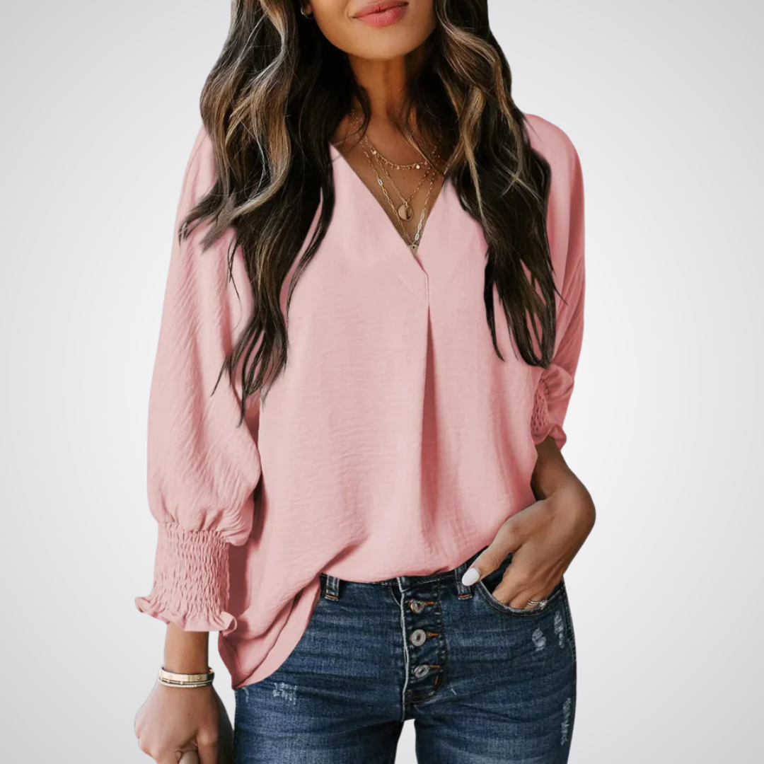 Leila | Dames Tuniek Blouse met V-hals