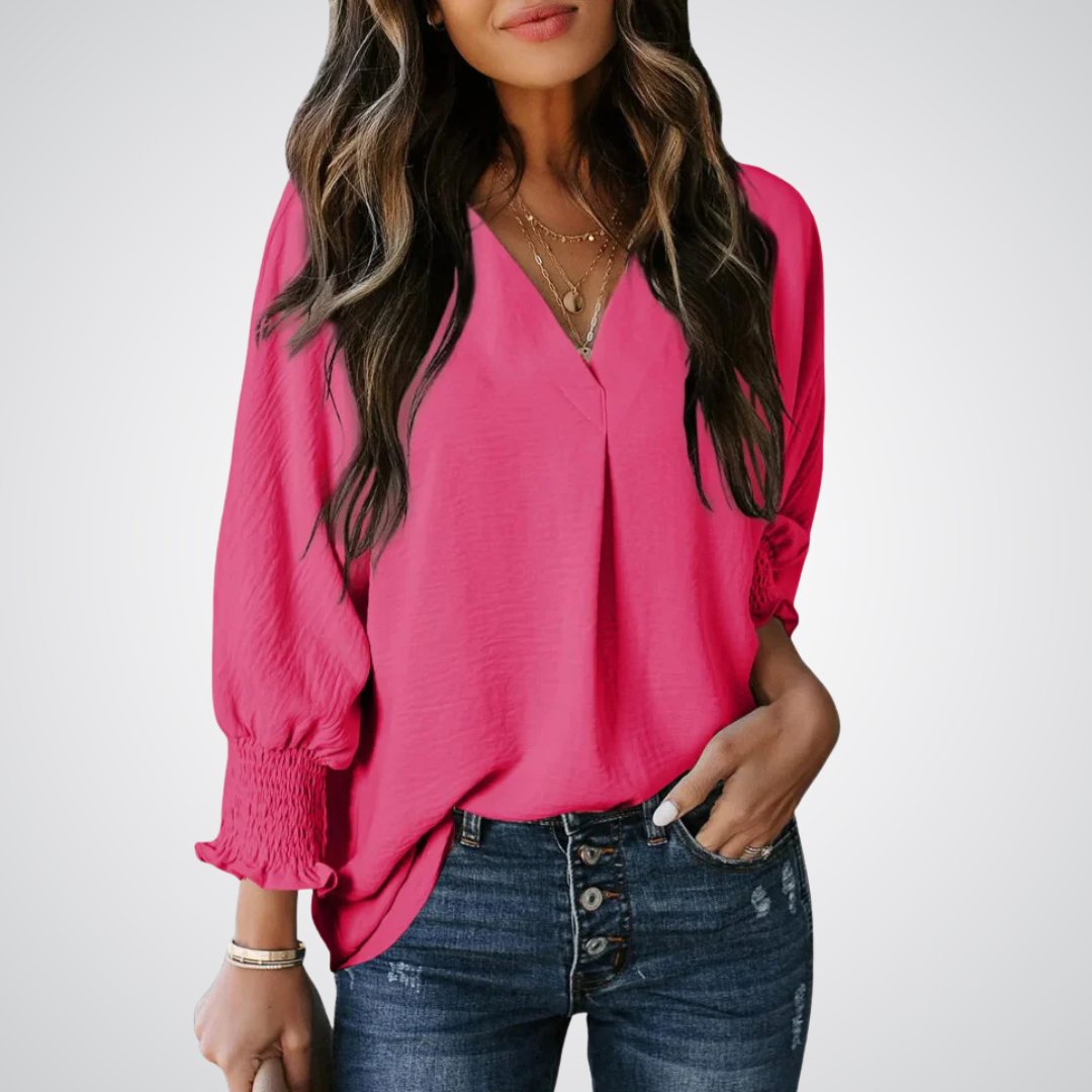 Leila | Dames Tuniek Blouse met V-hals