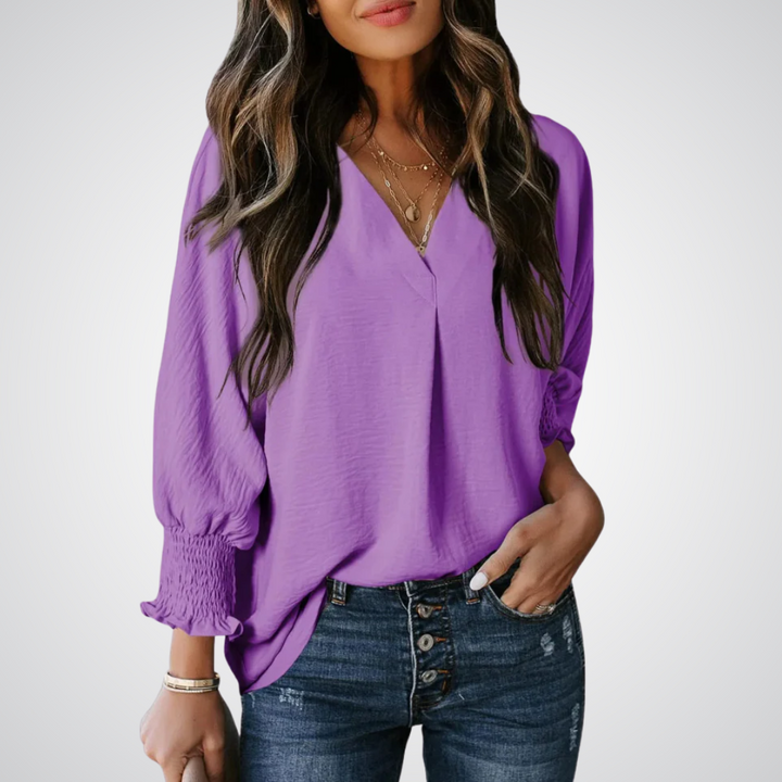 Leila | Dames Tuniek Blouse met V-hals
