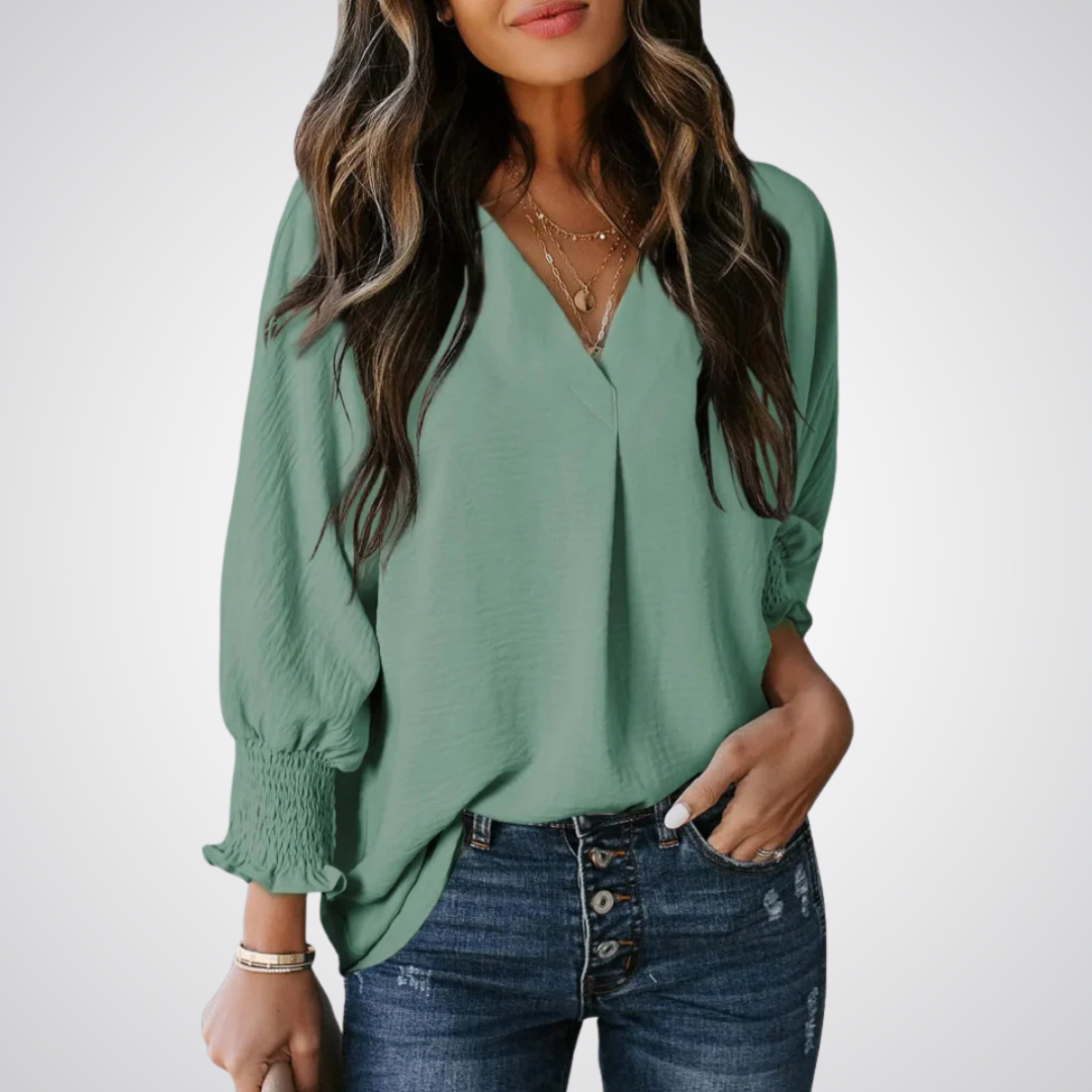 Leila | Dames Tuniek Blouse met V-hals