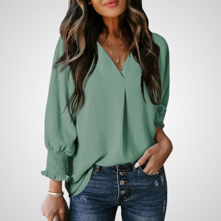 Leila | Dames Tuniek Blouse met V-hals