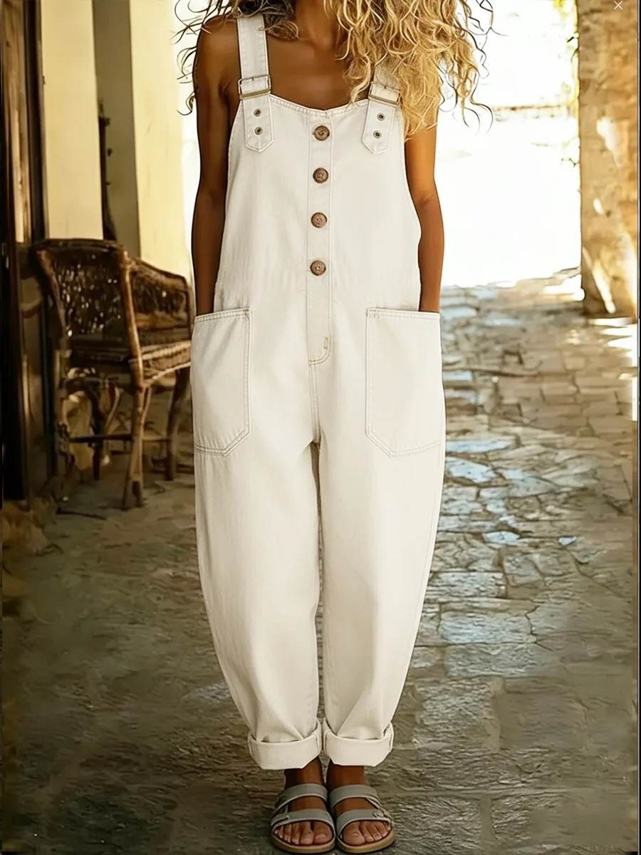 Lora | Dames Overall in Vintage Jeans-look