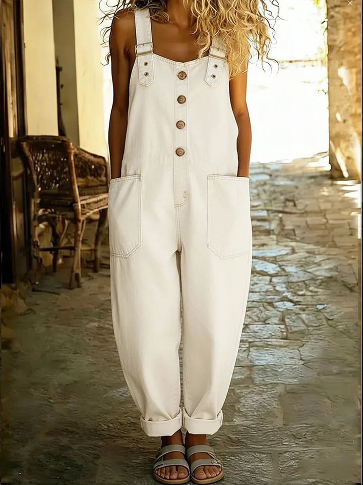 Lora | Dames Overall in Vintage Jeans-look